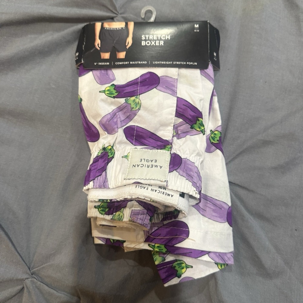 American Eagle Stretch Boxer Medium Eggplant BNWTS